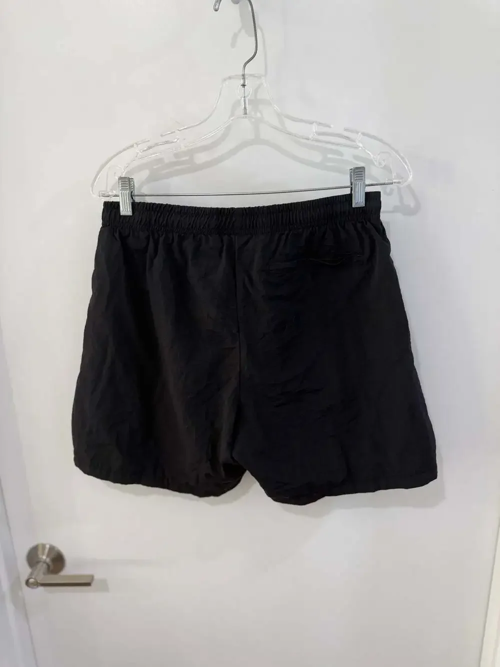 Civil Regime Men's Black Nylon Athletic Graphic Shorts with Rose Print